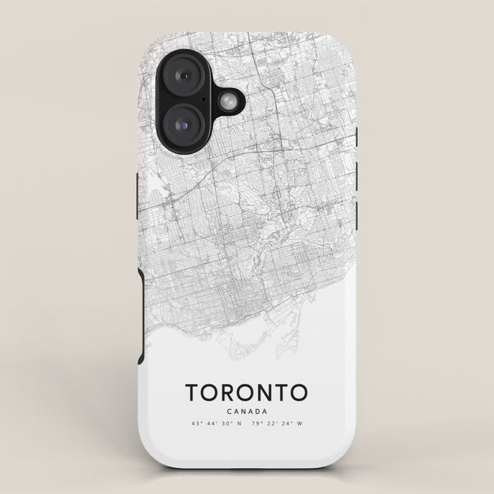 Toronto Map, Art Print By LandSartprints iPhone Case Gallery Image 1