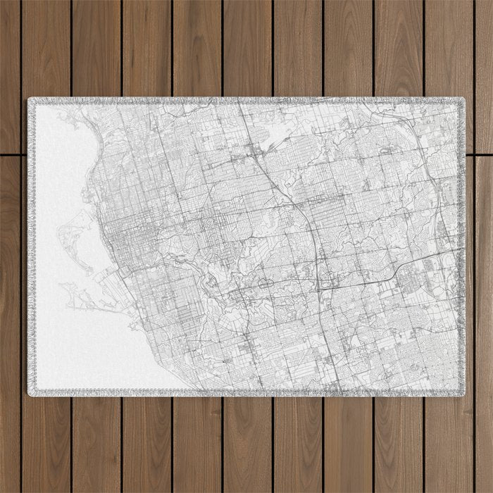 Toronto Map, Art Print By LandSartprints Outdoor Rug Gallery Image 1