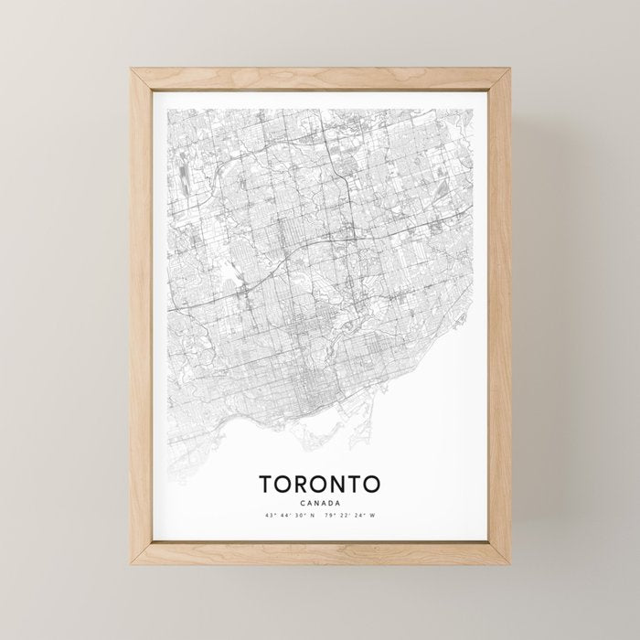 Toronto Map, Art Print By LandSartprints Mini Art Print Gallery Image 1
