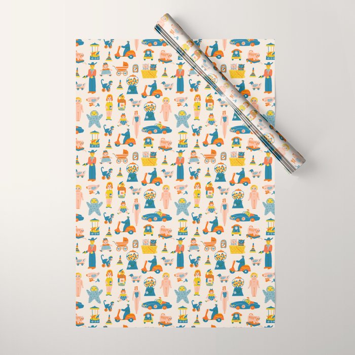 Vintage toy box Wrapping Paper Gallery Image 1