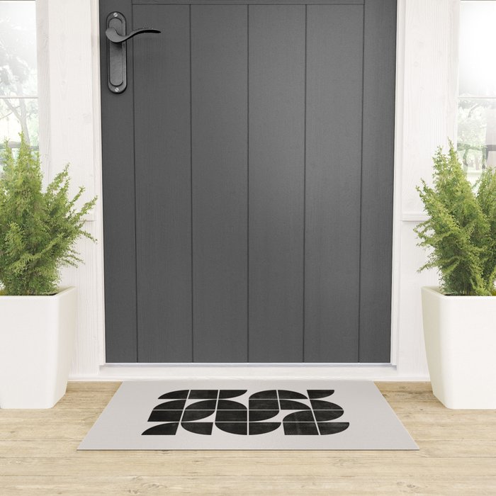 Mid-Century Modern No.35 - Woodblock Print Welcome Mat Gallery Image 3