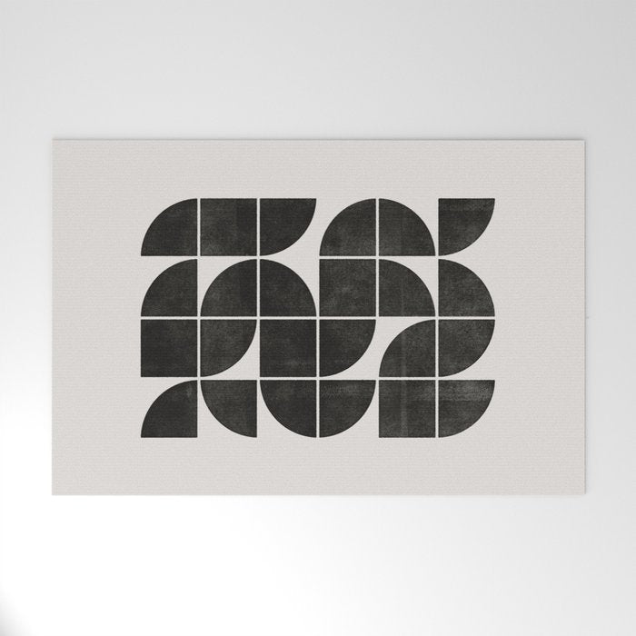 Mid-Century Modern No.35 - Woodblock Print Welcome Mat Gallery Image 1