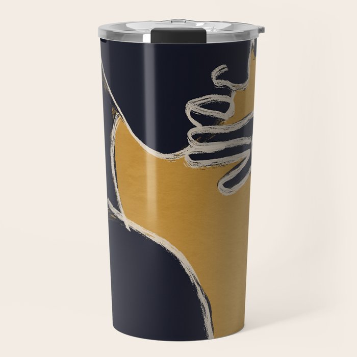 Minimal Abstract Art Woman Portrait 2 Travel Mug Gallery Image 1