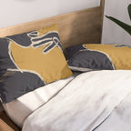 Minimal Abstract Art Woman Portrait 2 Pillow Sham Gallery Image 2