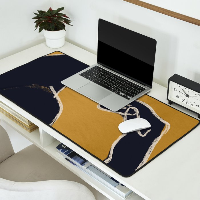 Minimal Abstract Art Woman Portrait 2 Desk Mat Gallery Image 2