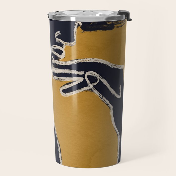 Minimal Abstract Art Woman Portrait 2 Travel Mug Gallery Image 2