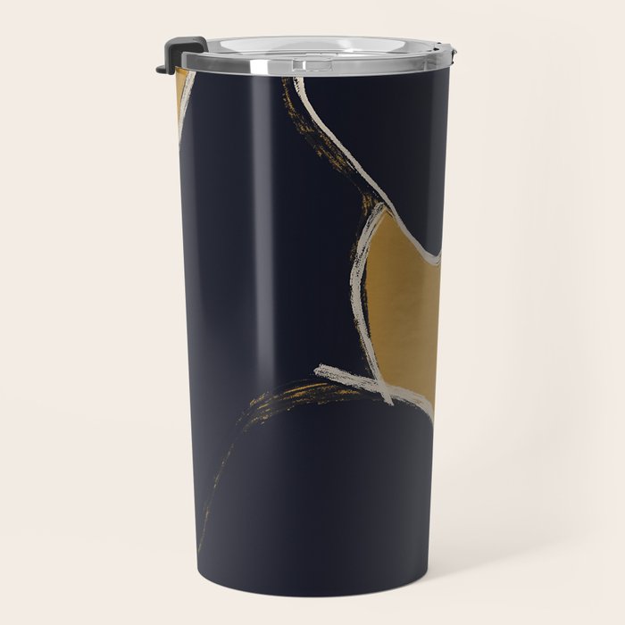 Minimal Abstract Art Woman Portrait 2 Travel Mug Gallery Image 3