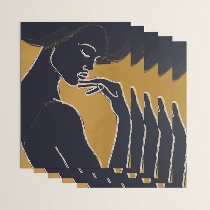 Minimal Abstract Art Woman Portrait 2 Wrapping Paper Gallery Image 3