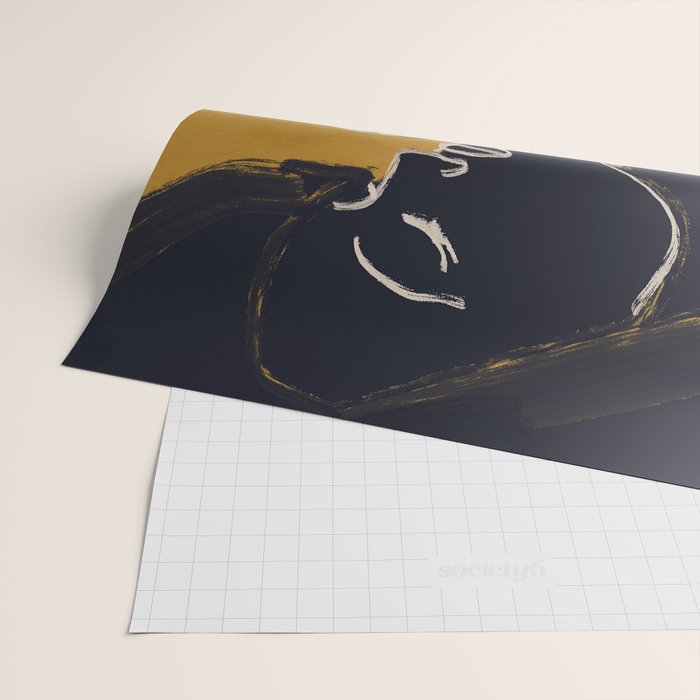 Minimal Abstract Art Woman Portrait 2 Wrapping Paper Gallery Image 2