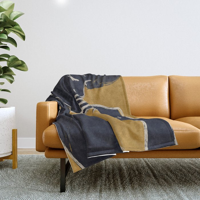 Minimal Abstract Art Woman Portrait 2 Throw Blanket Gallery Image 1