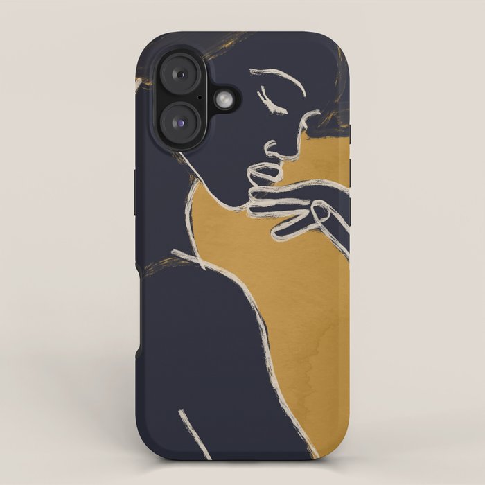 Minimal Abstract Art Woman Portrait 2 iPhone Case Gallery Image 1