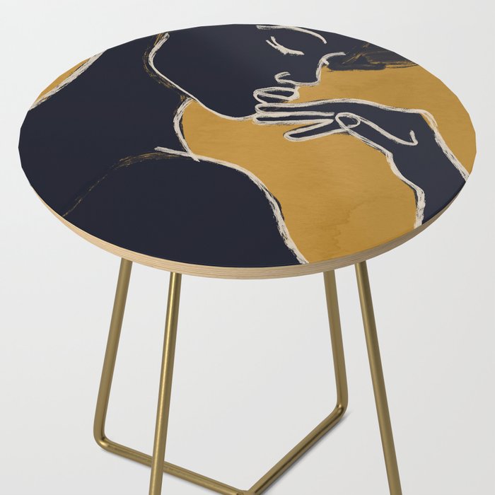 Minimal Abstract Art Woman Portrait 2 Side Table Gallery Image 2