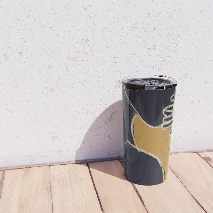 Minimal Abstract Art Woman Portrait 2 Travel Mug Gallery Image 4