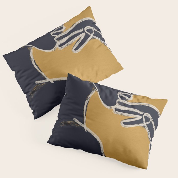 Minimal Abstract Art Woman Portrait 2 Pillow Sham Gallery Image 3