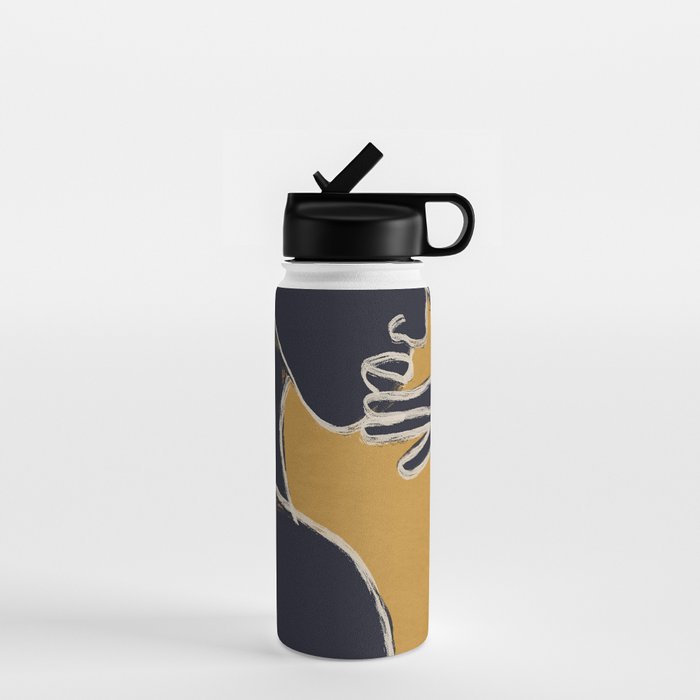 Minimal Abstract Art Woman Portrait 2 Water Bottle Gallery Image 1