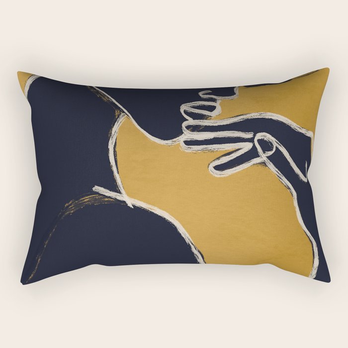 Minimal Abstract Art Woman Portrait 2 Rectangular Pillow Gallery Image 2