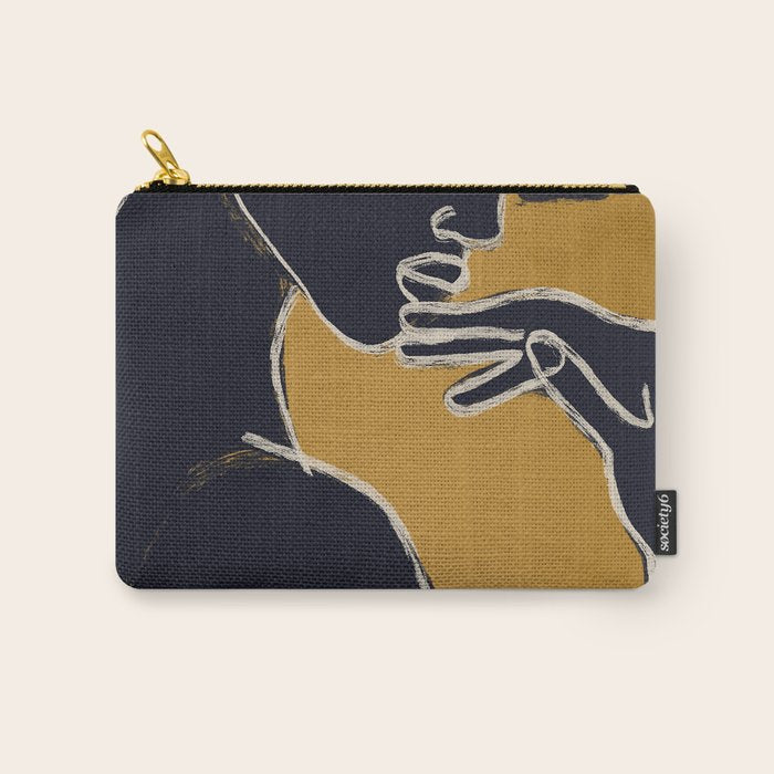 Minimal Abstract Art Woman Portrait 2 Carry All Pouch Gallery Image 1
