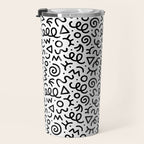 Fun black and white doodle art pattern Travel Mug Gallery Image 3