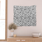 Fun black and white doodle art pattern Wall Tapestry Gallery Image 2