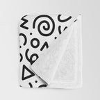 Fun black and white doodle art pattern Throw Blanket Gallery Image 3