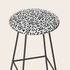 Fun black and white doodle art pattern Stool Gallery Image 2