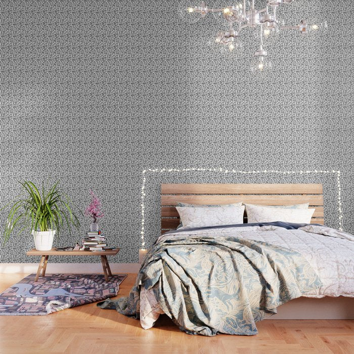 Fun black and white doodle art pattern Wallpaper Gallery Image 3