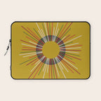 Mid Century Modern Sunburst Sun on Mustard Laptop Sleeve Gallery Image 1