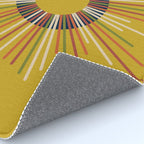 Mid Century Modern Sunburst Sun on Mustard Rug Gallery Image 4