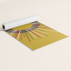 Mid Century Modern Sunburst Sun on Mustard Yoga Mat Gallery Image 2