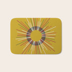 Mid Century Modern Sunburst Sun on Mustard Bath Mat Gallery Image 1