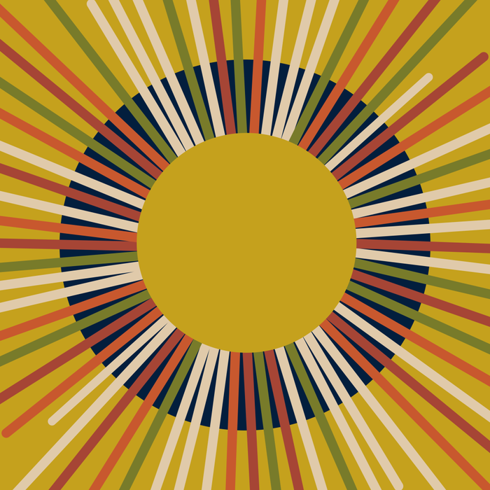 Mid Century Modern Sunburst Sun on Mustard Coffee Mug Gallery Image 2