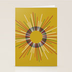 Mid Century Modern Sunburst Sun on Mustard Stationery Card Gallery Image 2