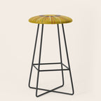 Mid Century Modern Sunburst Sun on Mustard Stool Gallery Image 1
