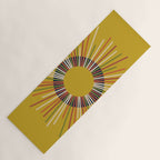 Mid Century Modern Sunburst Sun on Mustard Yoga Mat Gallery Image 1