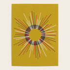Mid Century Modern Sunburst Sun on Mustard Poster Gallery Image 4
