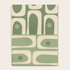 Mid Century Modern Piquet Multi Geometric Pattern in Mossy Sage Olive Green and Beige Notebook Gallery Image 4