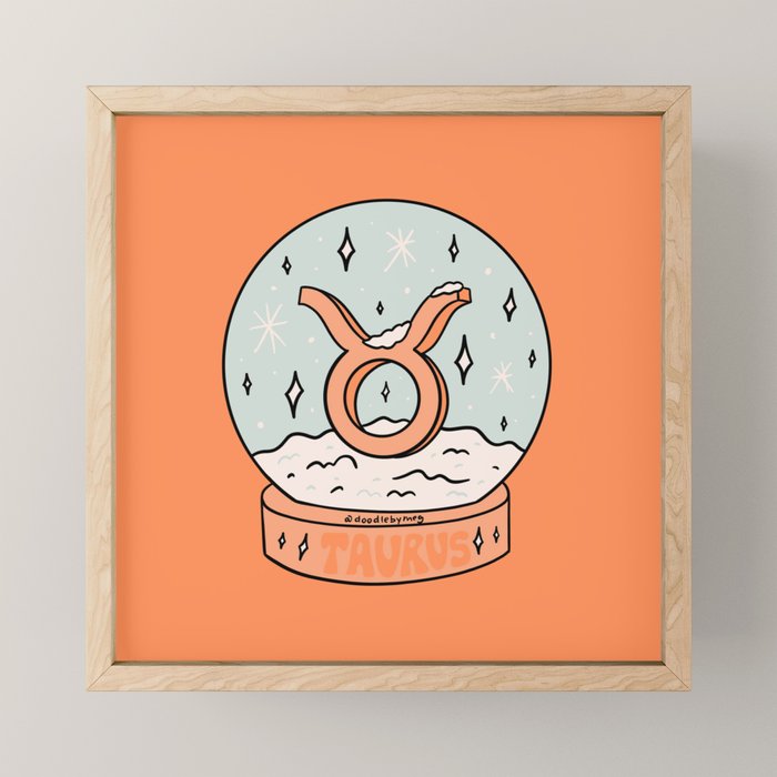 Taurus Snow Globe Mini Art Print Gallery Image 1