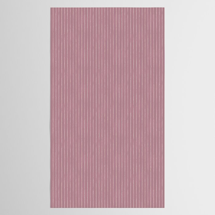 Romantic Botanica Coordinator - Thin Stripes in Rosewood Pink Tablecloth Gallery Image 2