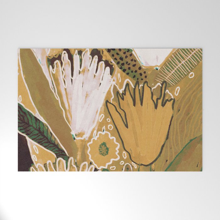 Magic Wildflowers / Yellow & Green Welcome Mat Gallery Image 1