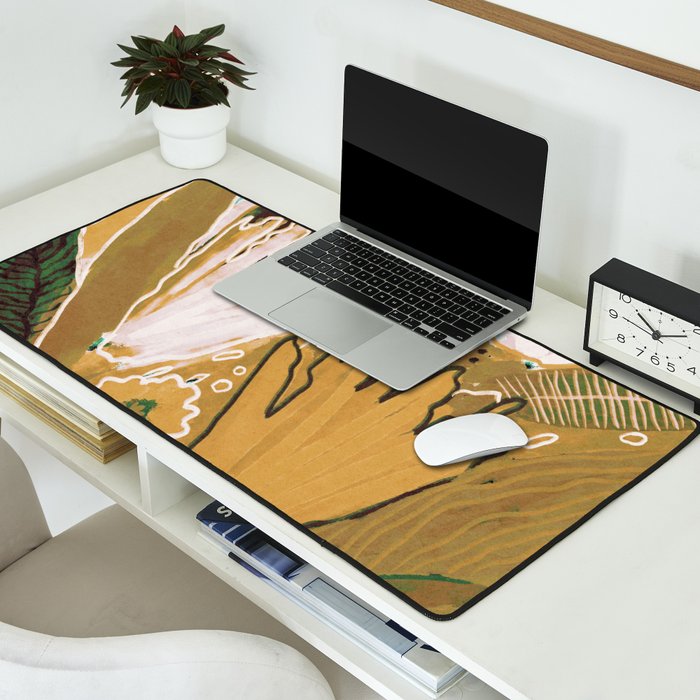 Magic Wildflowers / Yellow & Green Desk Mat Gallery Image 2