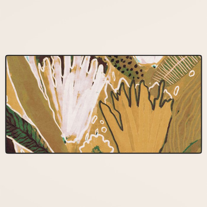 Magic Wildflowers / Yellow & Green Desk Mat Gallery Image 3