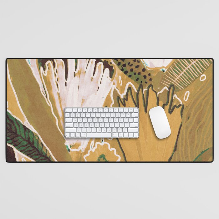 Magic Wildflowers / Yellow & Green Desk Mat Gallery Image 1