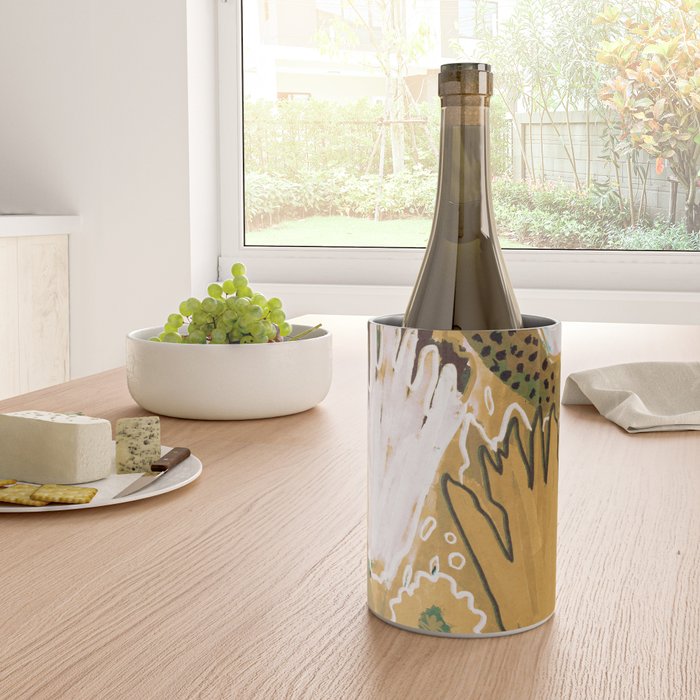 Magic Wildflowers / Yellow & Green Wine Chiller Gallery Image 4