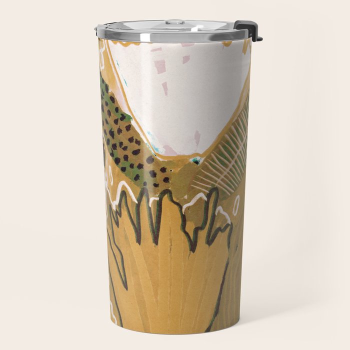 Magic Wildflowers / Yellow & Green Travel Mug Gallery Image 2