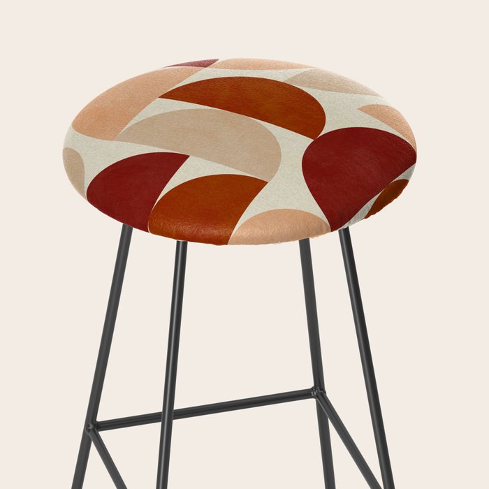 abstract retro shapes earthy 6 Stool Gallery Image 2
