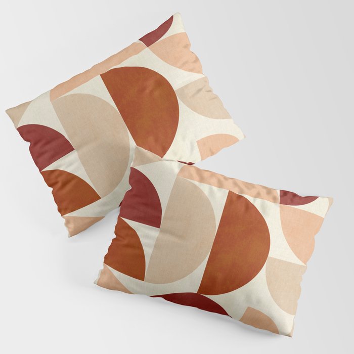 abstract retro shapes earthy 6 Pillow Sham Gallery Image 3