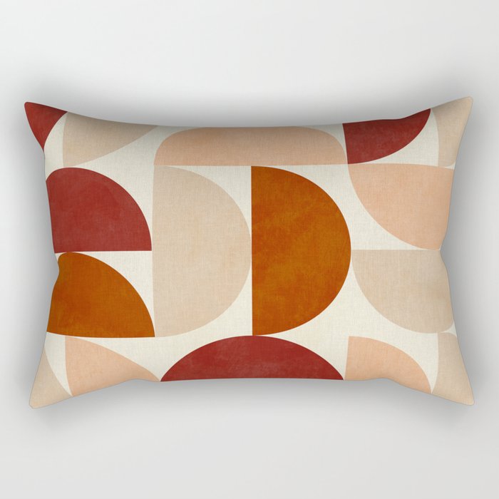 abstract retro shapes earthy 6 Rectangular Pillow Gallery Image 1