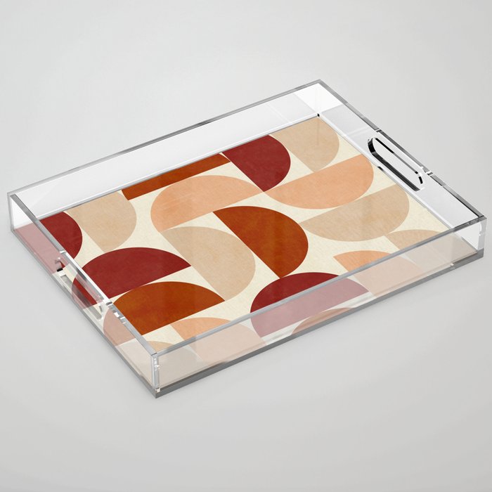 abstract retro shapes earthy 6 Acrylic Tray Gallery Image 1