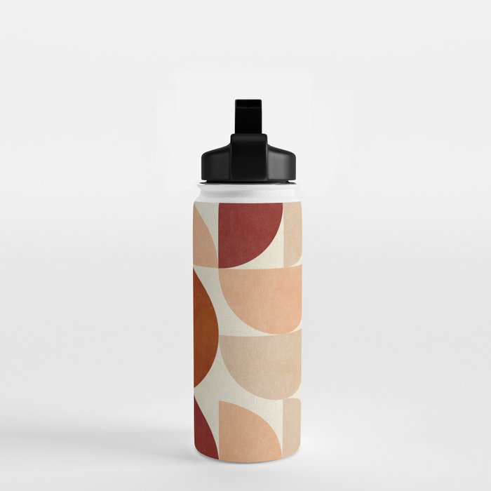 abstract retro shapes earthy 6 Water Bottle Gallery Image 2