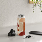 abstract retro shapes earthy 6 Water Bottle Gallery Image 4